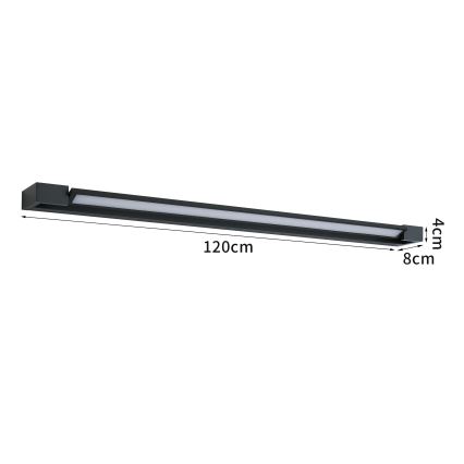 BRILAGI - LED Außenwandleuchte AQUA LINE LED/36W/230V 120 cm IP44 schwarz CRI 90