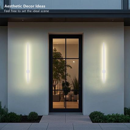 Brilagi - LED-Außenwandleuchte AURA LED/12W/230V 3000K IP54 65 cm weiß CRI 90