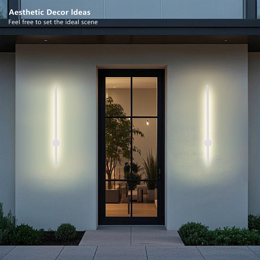 Brilagi - LED-Außenwandleuchte AURA LED/12W/230V 3000K IP54 65 cm weiß CRI 90
