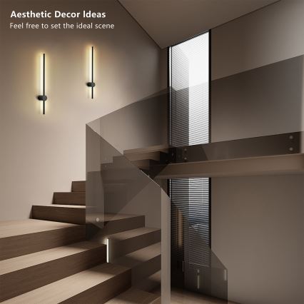 Brilagi - LED-Außenwandleuchte AURA LED/12W/230V 4000K IP54 65 cm schwarz CRI 90