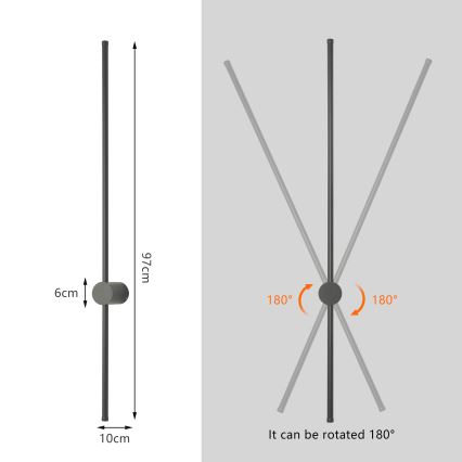 Brilagi - LED-Außenwandleuchte AURA LED/20W/230V 3000K IP54 97 cm Anthrazit CRI 90