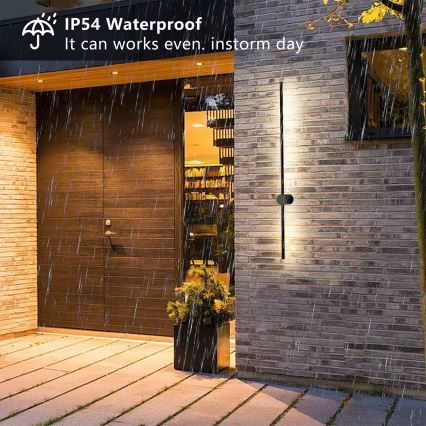 Brilagi - AURA LED Außenwandleuchte 20W/230V 3000K IP54 97 cm schwarz CRI 90