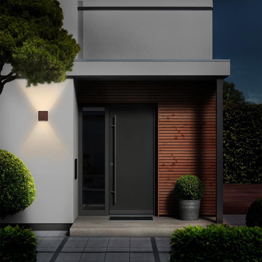 Brilagi - LED Außenwandleuchte CUBE LED/6W/230V braun IP54