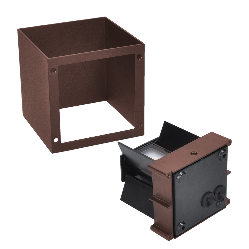 Brilagi - LED Außenwandleuchte CUBE LED/6W/230V braun IP54