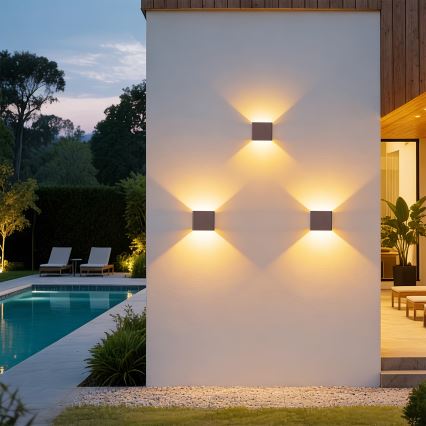 Brilagi - LED Außenwandleuchte DONNANI LED/5W/230V 10 cm braun IP44
