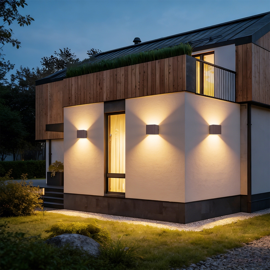 Brilagi - LED Außenwandleuchte DONNANI LED/5W/230V 10 cm braun IP44