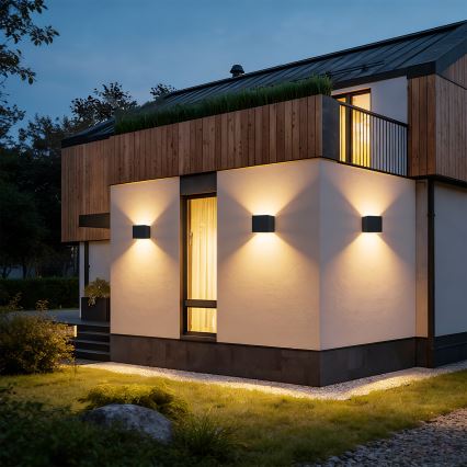 Brilagi - LED-Außenwandleuchte DONNANI LED/5W/230V 10 cm schwarz IP44