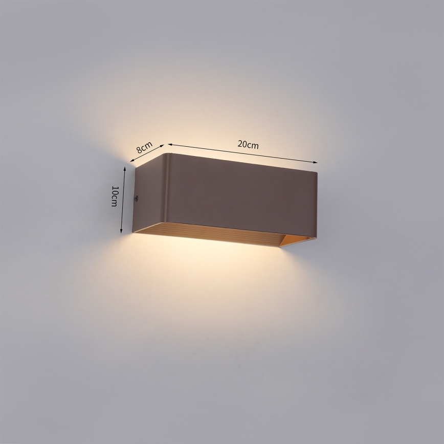 Brilagi - LED-Außenwandleuchte DONNANI LED/7W/230V 20 cm braun IP44