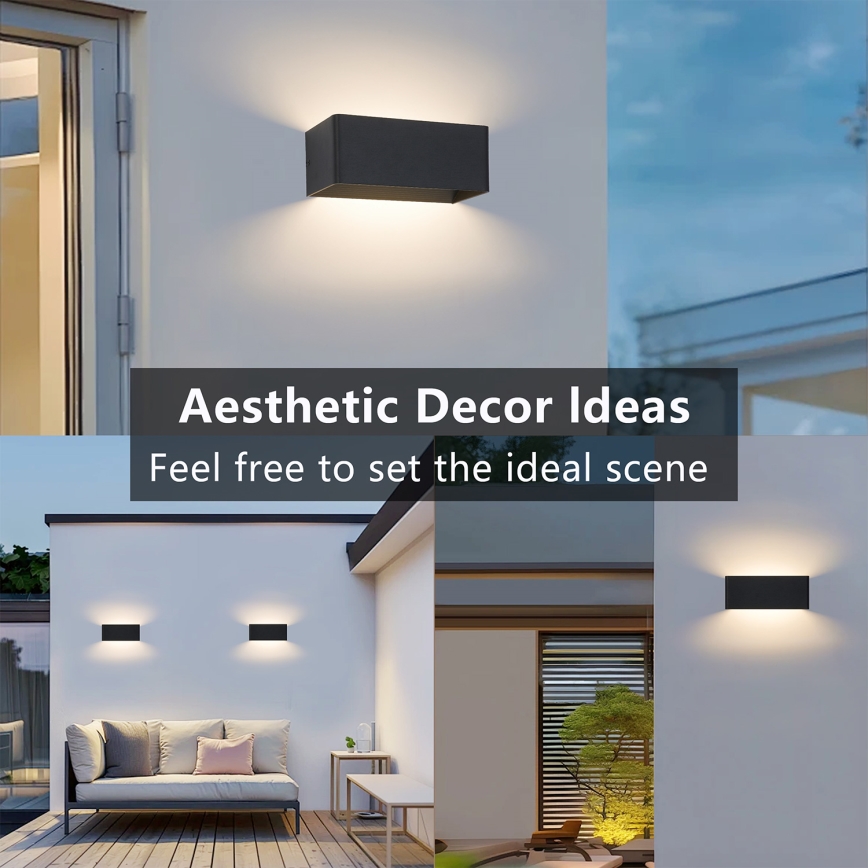 Brilagi - LED-Außenwandleuchte DONNANI LED/7W/230V 20 cm schwarz IP44