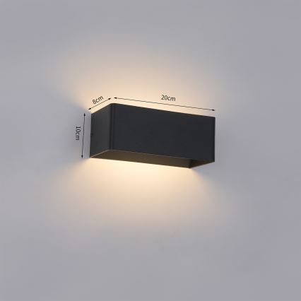 Brilagi - LED-Außenwandleuchte DONNANI LED/7W/230V 20 cm schwarz IP44
