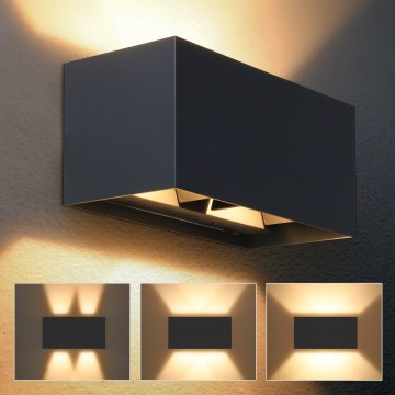 Brilagi - LED-Außenwandleuchte DOUBLE CUBE LED/12W/230V anthrazit IP65