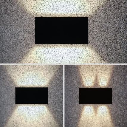 Brilagi - LED-Außenwandleuchte DOUBLE CUBE LED/12W/230V schwarz IP65