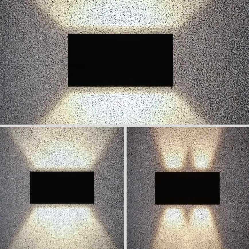 Brilagi - LED-Außenwandleuchte DOUBLE CUBE LED/12W/230V schwarz IP65