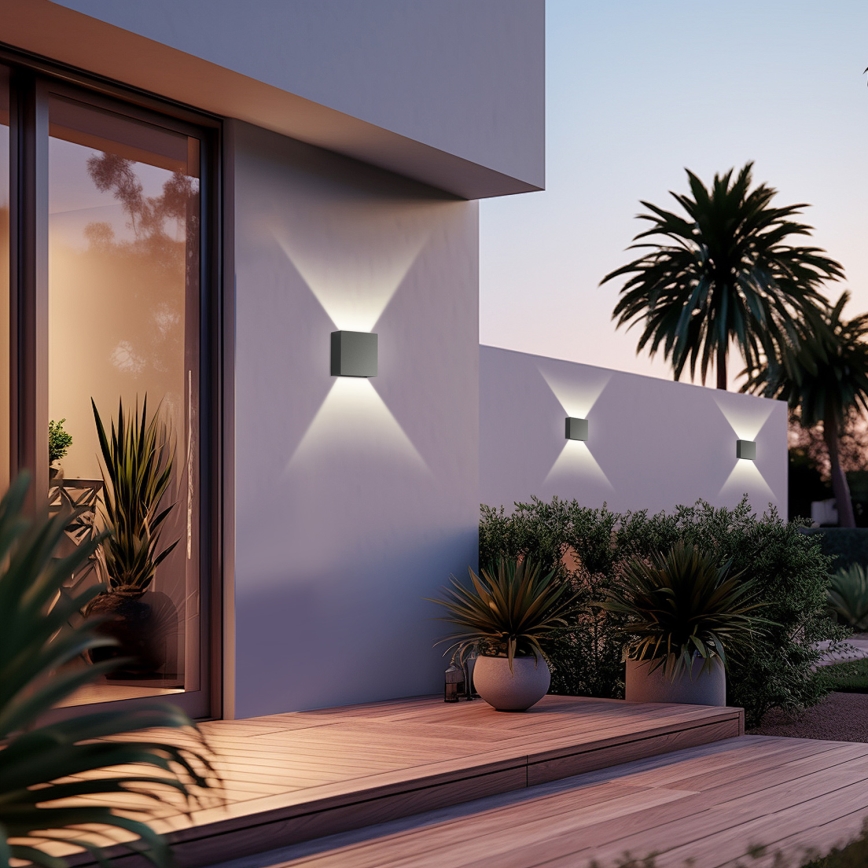 Brilagi - LED-Außenwandleuchte DOUBLERAY LED/4W/230V Anthrazit IP65