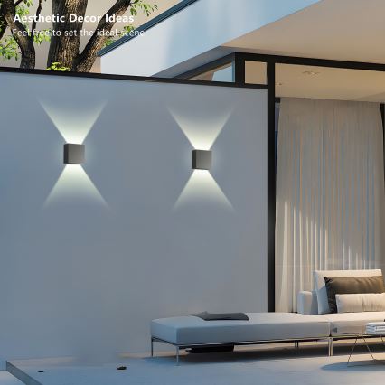 Brilagi - LED-Außenwandleuchte DOUBLERAY LED/4W/230V Anthrazit IP65