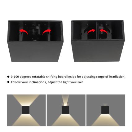 Brilagi - LED-Außenwandleuchte DOUBLERAY LED/4W/230V schwarz IP65