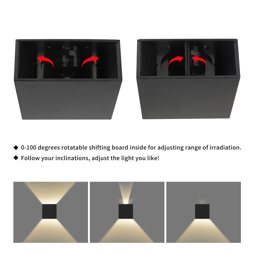 Brilagi - LED-Außenwandleuchte DOUBLERAY LED/4W/230V schwarz IP65