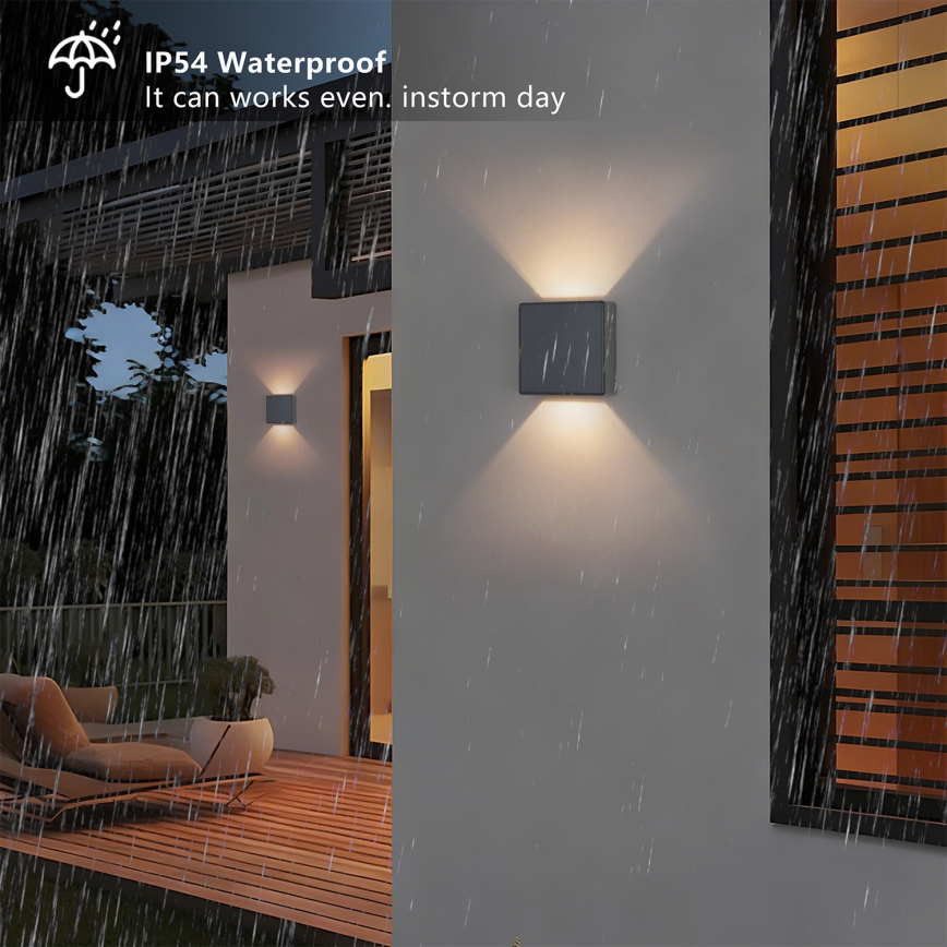 Brilagi - LED-Außenwandleuchte DOUBLERAY LED/6W/230V anthrazit IP54