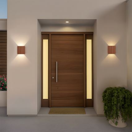 Brilagi - LED-Außenwandleuchte DOUBLERAY LED/6W/230V, Holzdekor, IP54