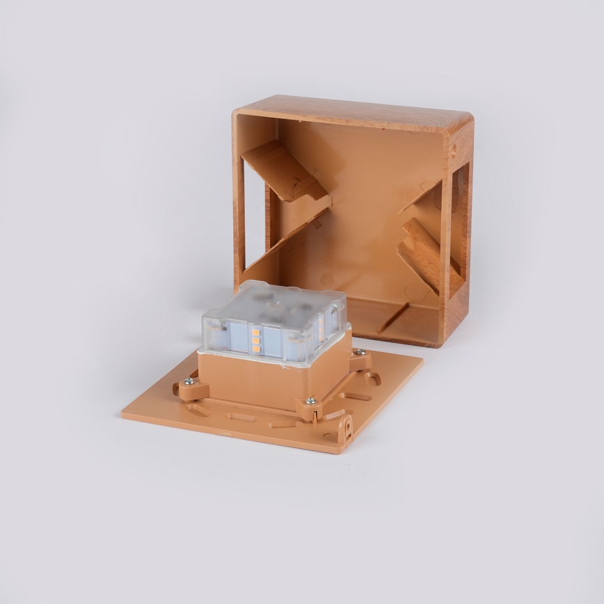 Brilagi - LED-Außenwandleuchte DOUBLERAY LED/6W/230V, Holzdekor, IP54