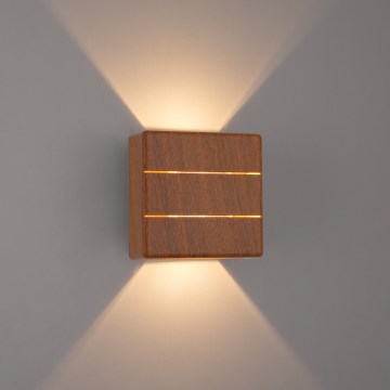 Brilagi -LED Außenwandleuchte DOUBLERAY LINE LED/6W/230V in Holzoptik IP54