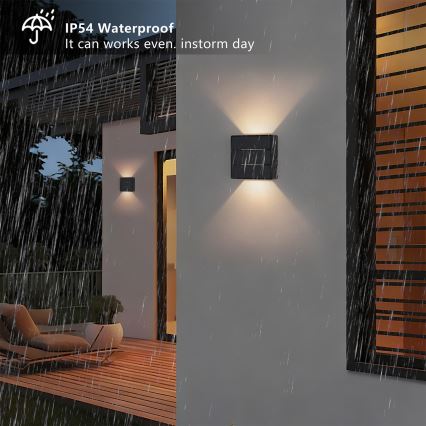 Brilagi - LED Außenwandleuchte DOUBLERAY LINE LED/6W/230V schwarz IP54