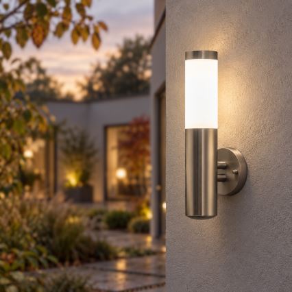 BRILAGI - LED-Außen-Wandleuchte ELIA 1xE27/7W/230V 4000K IP44 mattchrom