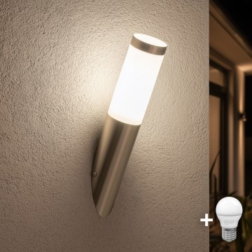 BRILAGI - LED-Außenwandleuchte ELIA 1xE27/7W/230V 4000K IP44 mattchrom
