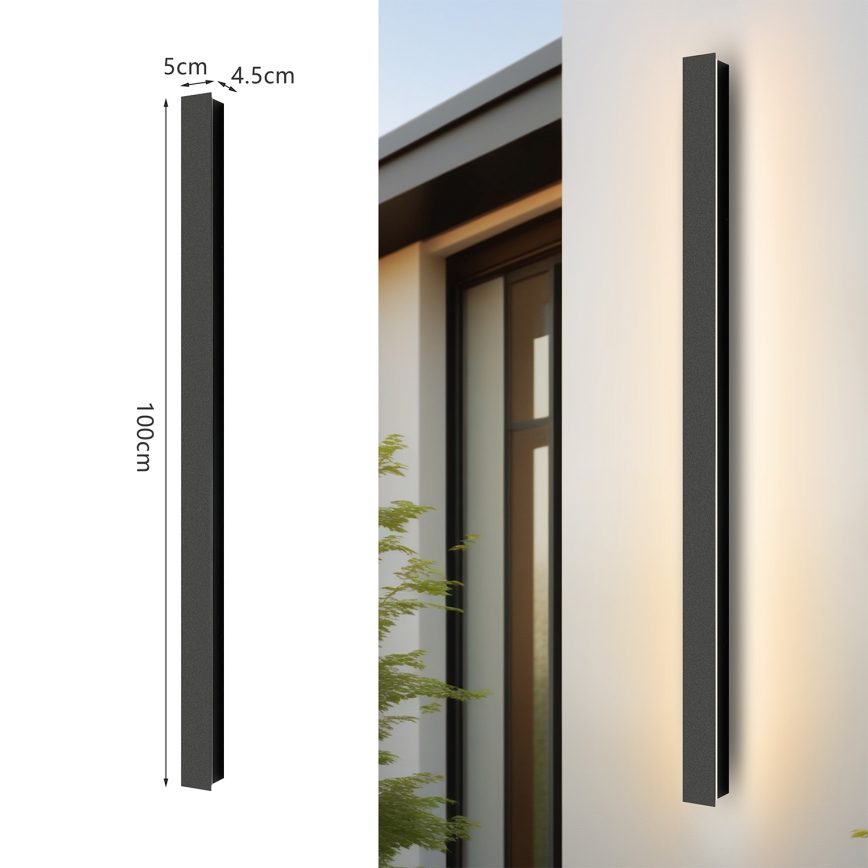 Brilagi - LED-Außenwandleuchte LINEAR LED/22W/230V 3000K IP65 100 cm schwarz CRI 90