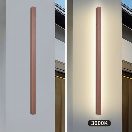Brilagi - LED-Außenwandleuchte LINEAR, 32 W, 230 V, 3000 K, IP65, 140 cm, braun, Ra 90