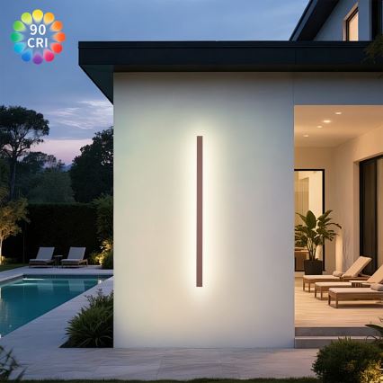 Brilagi - LED-Außenwandleuchte LINEAR, 32 W, 230 V, 3000 K, IP65, 140 cm, braun, Ra 90
