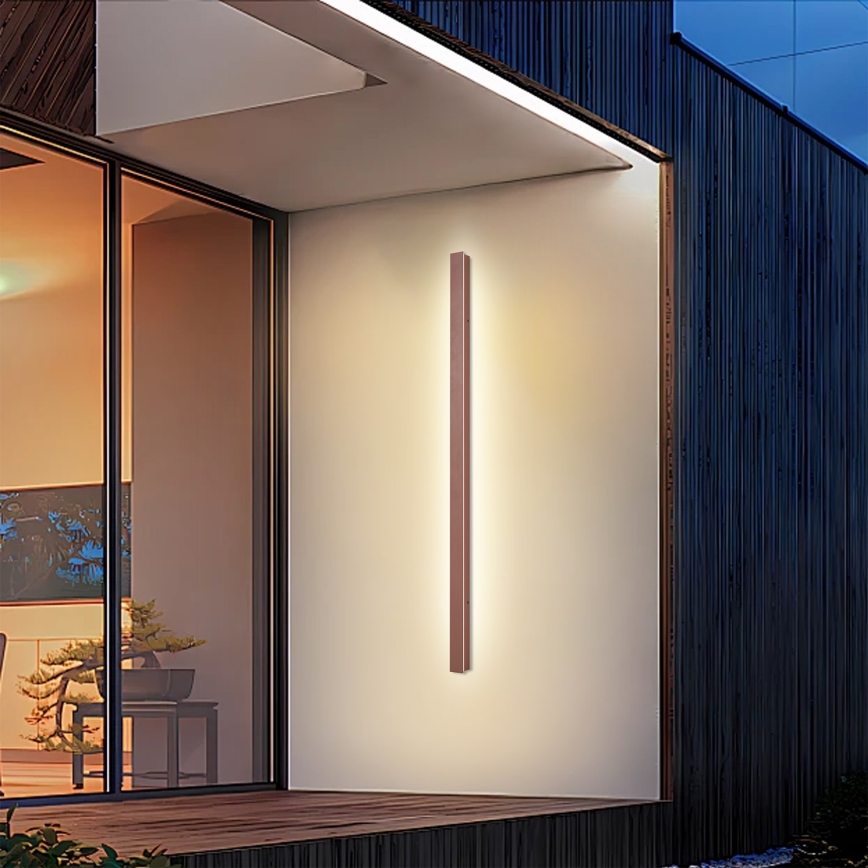 Brilagi - LED-Außenwandleuchte LINEAR, 32 W, 230 V, 3000 K, IP65, 140 cm, braun, Ra 90