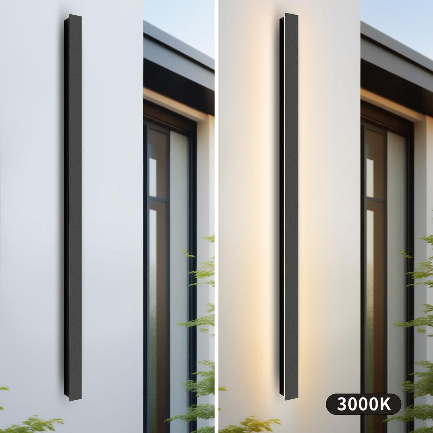 Brilagi - LED-Außenwandleuchte LINEAR 32W 230V 3000K IP65 140 cm schwarz CRI 90