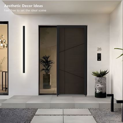 Brilagi - LED-Außenwandleuchte LINEAR 32W 230V 3000K IP65 140 cm schwarz CRI 90