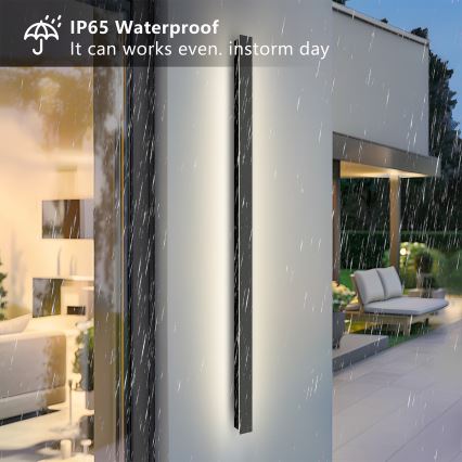 Brilagi - LED-Außenwandleuchte LINEAR 32W 230V 3000K IP65 140 cm schwarz CRI 90