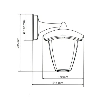 Brilagi - LED Außenwandleuchte LUNA 1xE27/60W/230V IP44