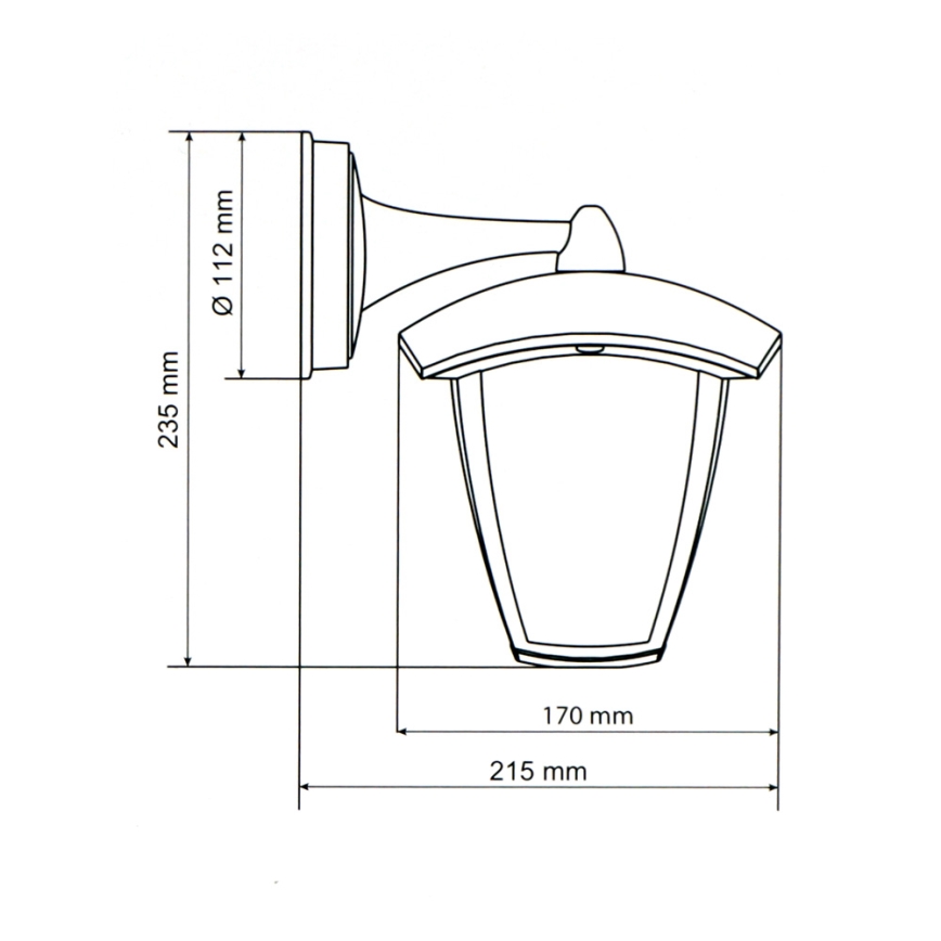 Brilagi - LED Außenwandleuchte LUNA 1xE27/60W/230V IP44