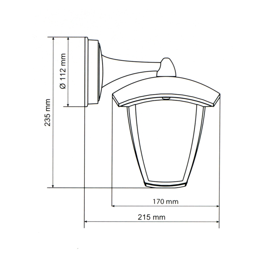 Brilagi - LED Außenwandleuchte LUNA 1xE27/60W/230V IP44
