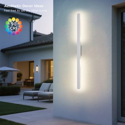 Brilagi - LED Außenwandleuchte LUNA LED/24W/230V 3000K IP65 100 cm weiß CRI 90