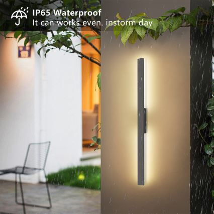 Brilagi - LED Außenwandleuchte LUNA LED/24W/230V 3000K IP65 100 cm anthrazit CRI 90