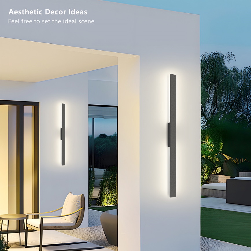 Brilagi - LED Außenwandleuchte LUNA LED/24W/230V 3000K IP65 100 cm anthrazit CRI 90