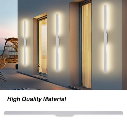 Brilagi - LED-Außenwandleuchte LUNA LED/30W/230V 3000K IP65 150 cm weiß CRI 90