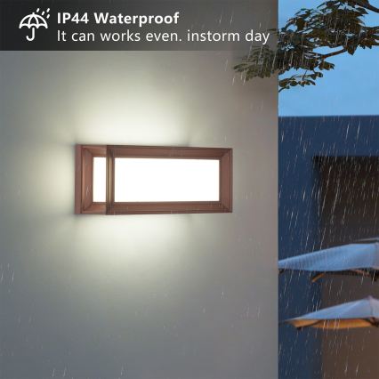 Brilagi - PARKER LED-Außenwandleuchte mit Sensor, 12W/230V, braun, IP44