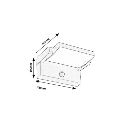 Brilagi - LED Außenwandleuchte mit Sensor ANKLE LED/18W/230V 4000K IP65 Anthrazit