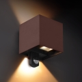 Brilagi - LED-Außenwandleuchte mit Sensor CUBE LED/6W/230V braun IP65