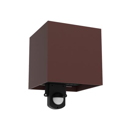 Brilagi - LED-Außenwandleuchte mit Sensor CUBE LED/6W/230V braun IP65