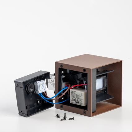 BRILAGI - LED-Außenwandleuchte mit Sensor CUBE LED/6W/230V braun IP65
