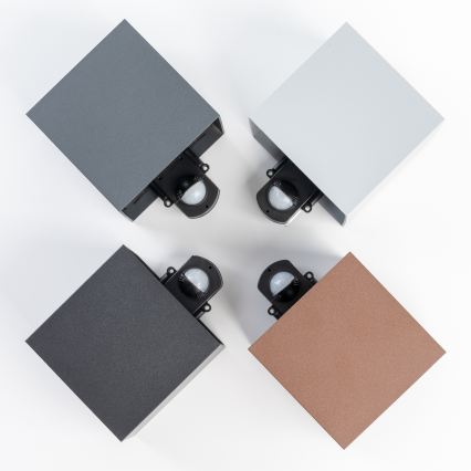 BRILAGI - LED-Außenwandleuchte mit Sensor CUBE LED/6W/230V braun IP65