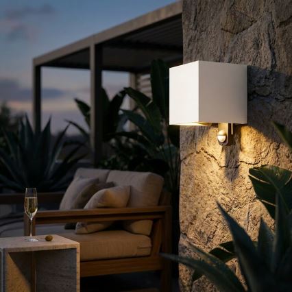 Brilagi - LED-Außenwandleuchte mit Sensor CUBE LED/6W/230V grau IP65