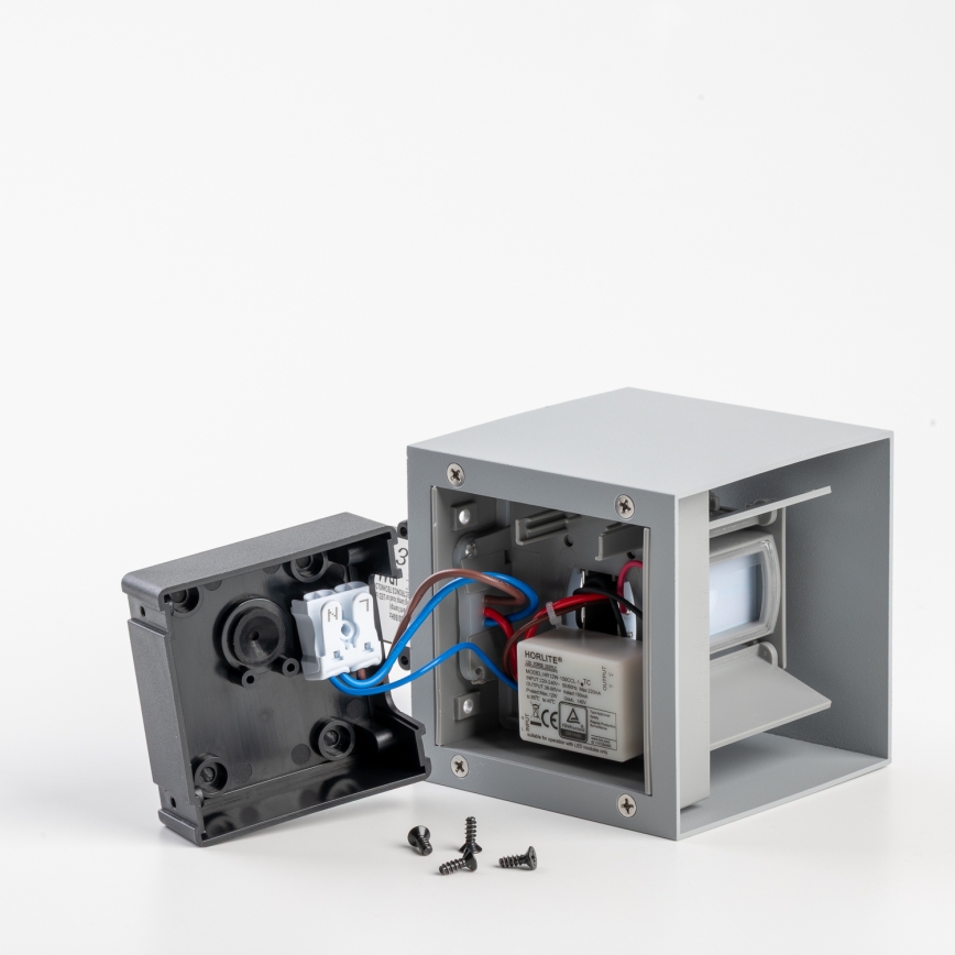 BRILAGI - LED-Außenwandleuchte mit Sensor CUBE LED/6W/230V grau IP65